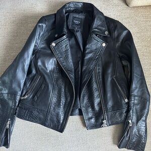 Barney’s - Black leather biker jacket